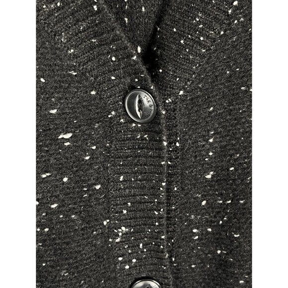 RAG & BONE Women's Black White Speckled Cashmere V-Neck Cardigan Sweater XS - Picture 2 of 5